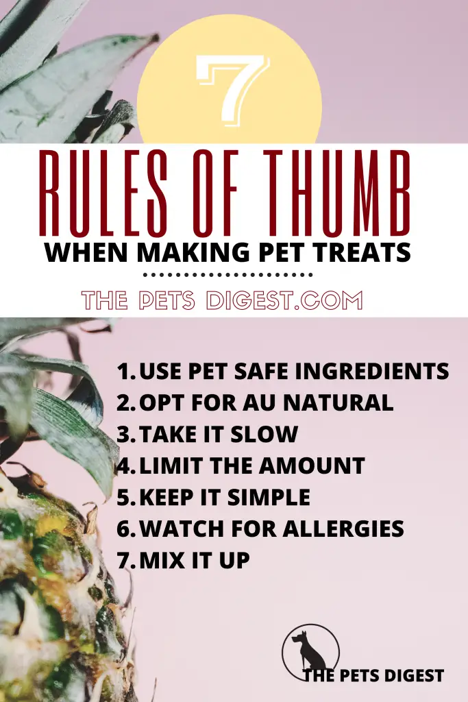 list of seven rules to making your dogs treats