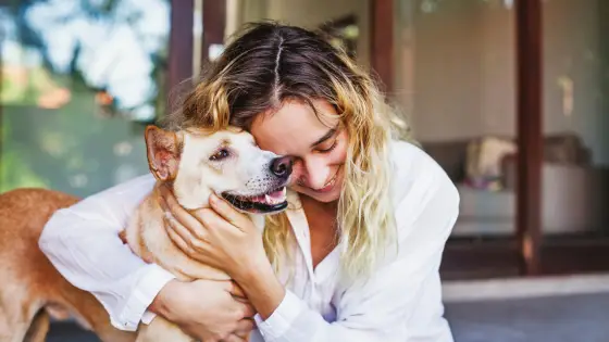 woman and dog